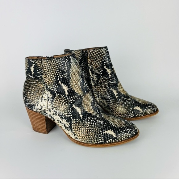 Madewell The Rosie Ankle Boots Snakeskin Booties - Picture 2 of 9